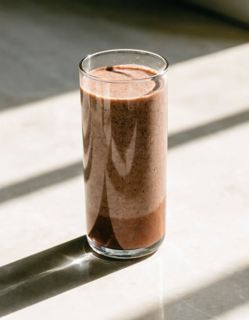 chocolate cherry protein smoothie for post workout recovery