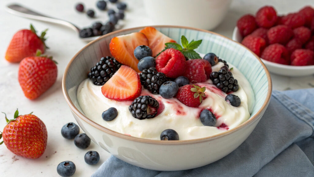  Healthy Snacks Greek yogurt with fruit