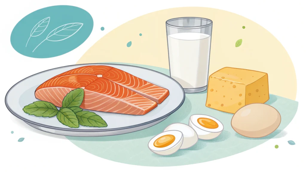 Natural sources of vitamin D in common foods