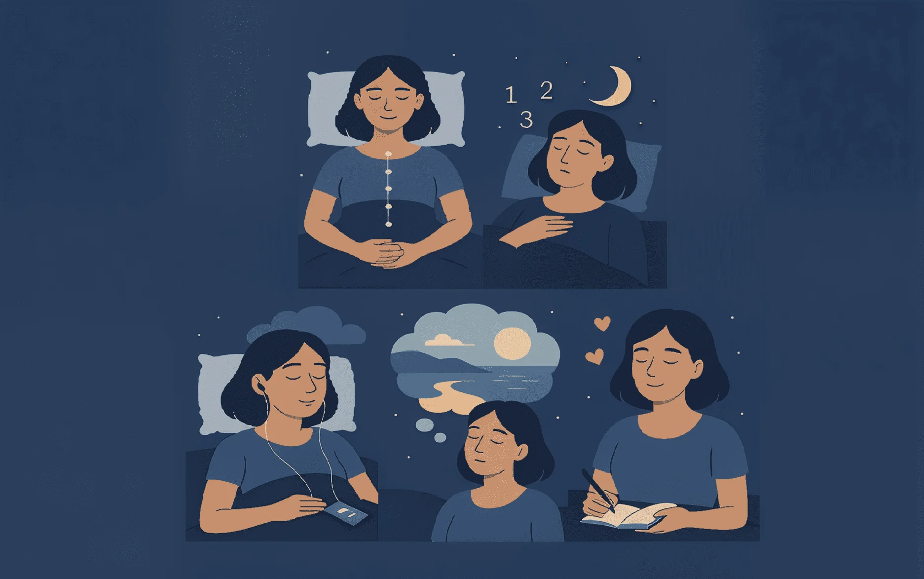 Meditation techniques for overthinking at night