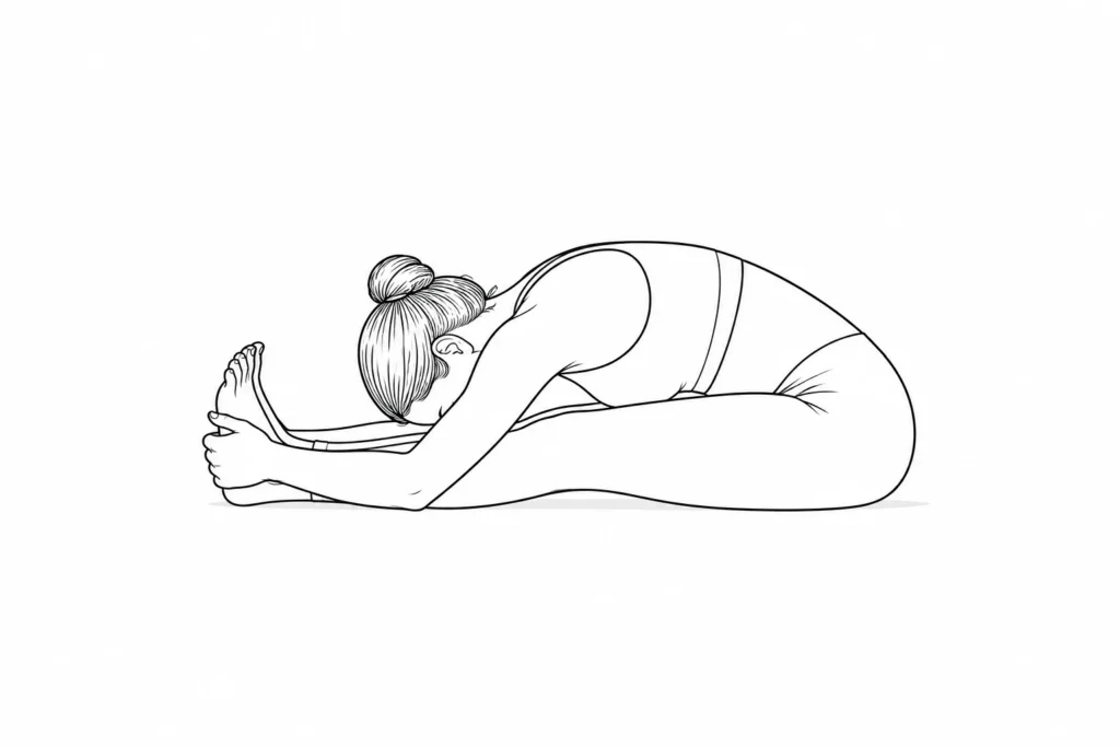 Seated Forward Bend (Paschimottanasana) deep stretch for the back body