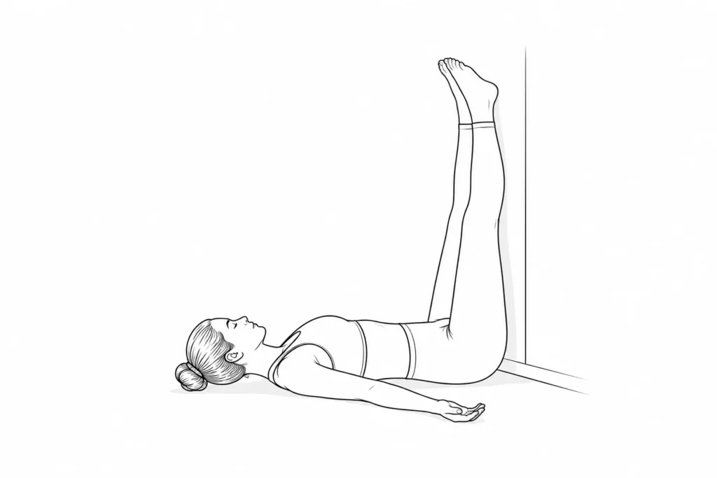 Legs-Up-The-Wall Pose (Viparita Karani) promoting relaxation and circulation